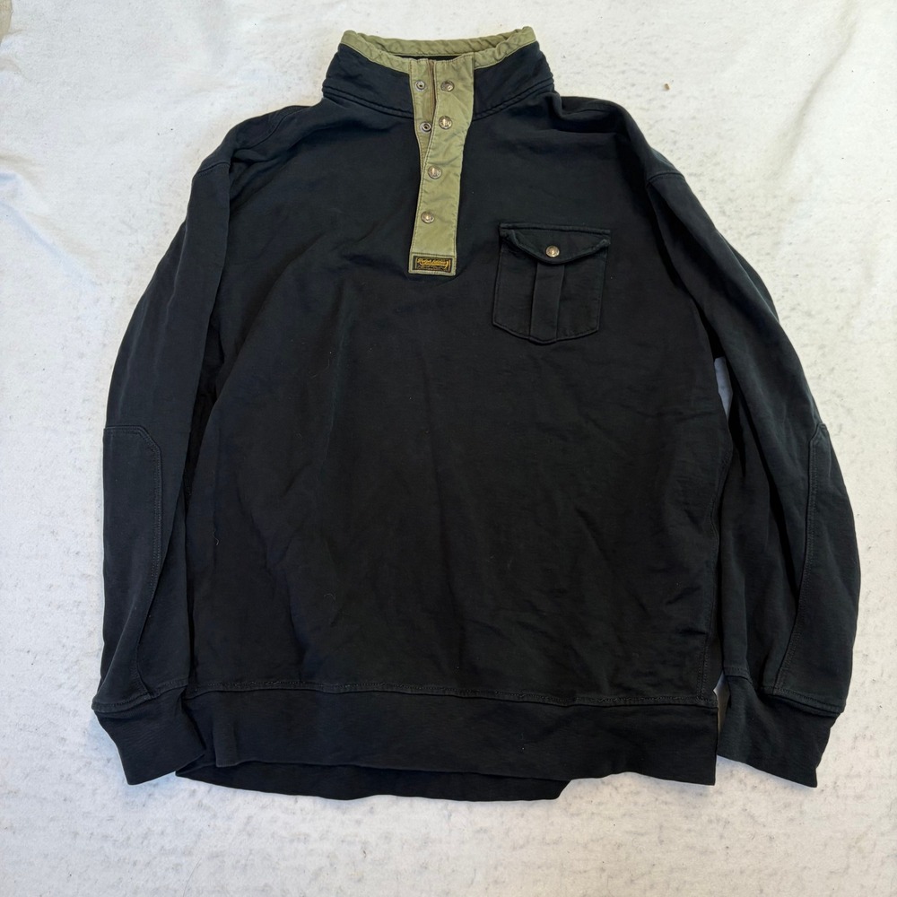 Polo Ralph Lauren Sweatshirt Mens 2XLT Black Quarter Zip Mock Neck Pullover